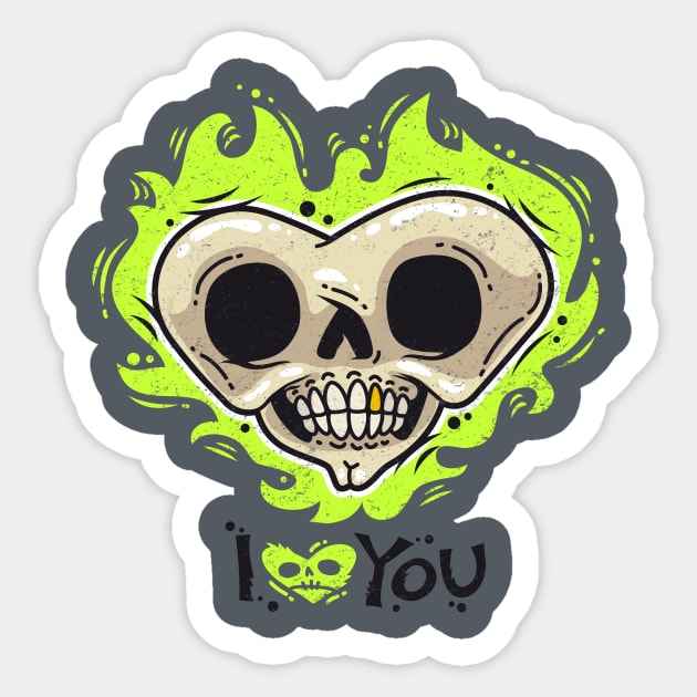 Burning Dead Heart Loves You Sticker by Voysla